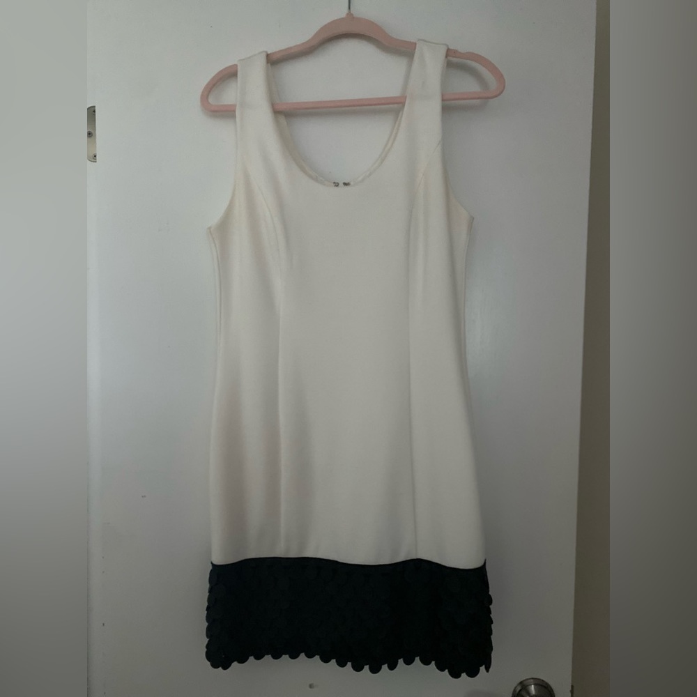 White w/black trim dress